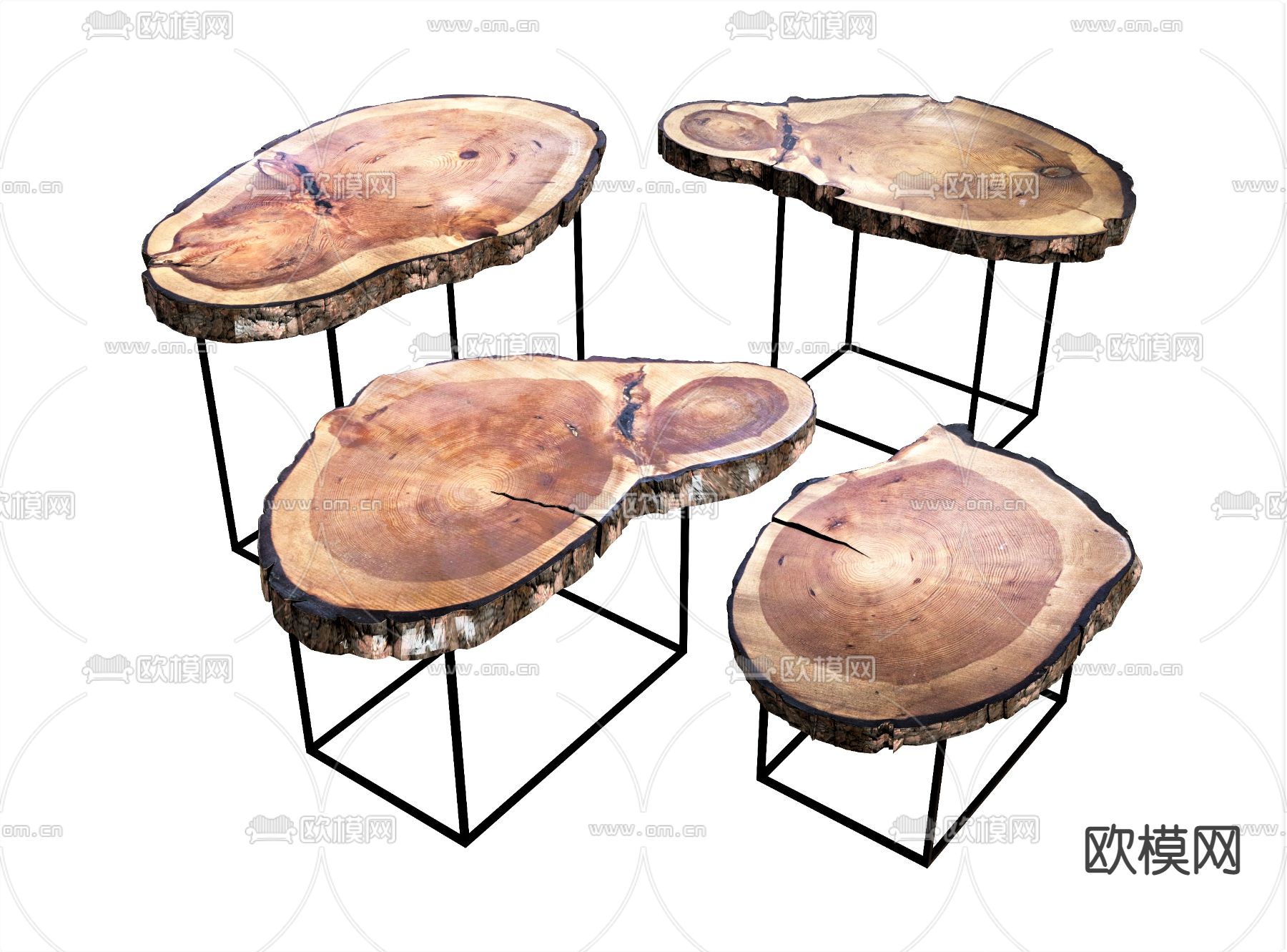 自然风茶几su模型下载（渲染图1）