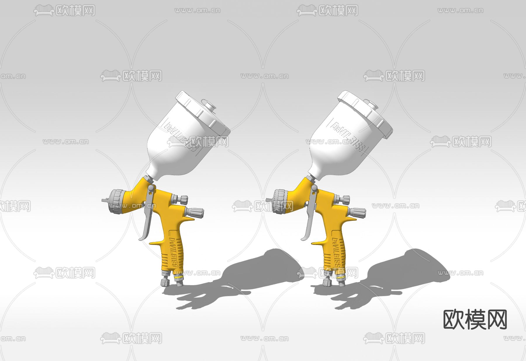 工业风乳胶漆喷枪su模型下载（渲染图2）