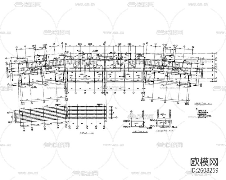 高層小區(qū)建筑CAD施工圖下載(渲染圖5)