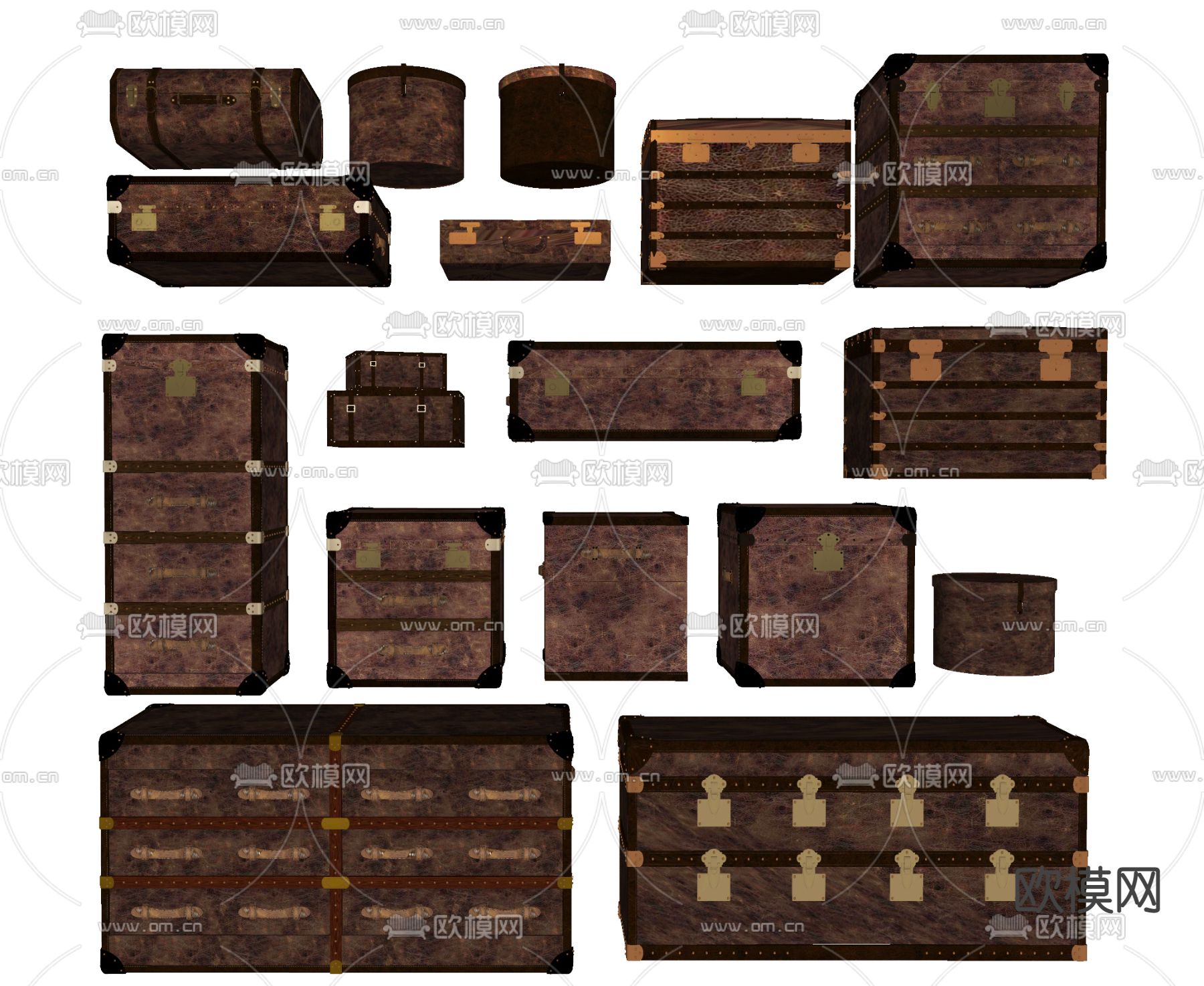 现代皮箱 储物箱su模型下载（渲染图2）