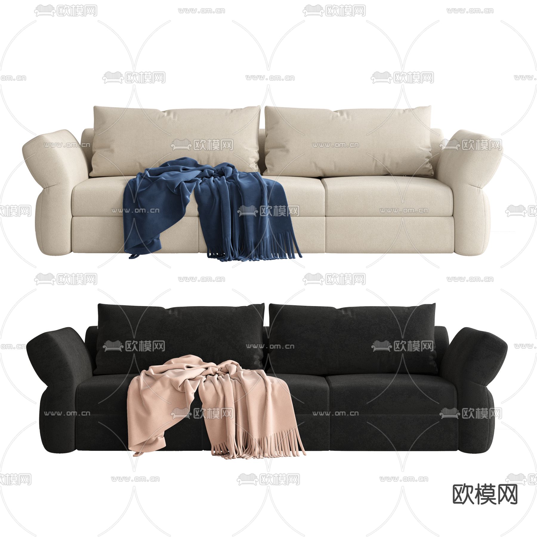 Bonaldo 多人沙发3d模型下载（渲染图1）