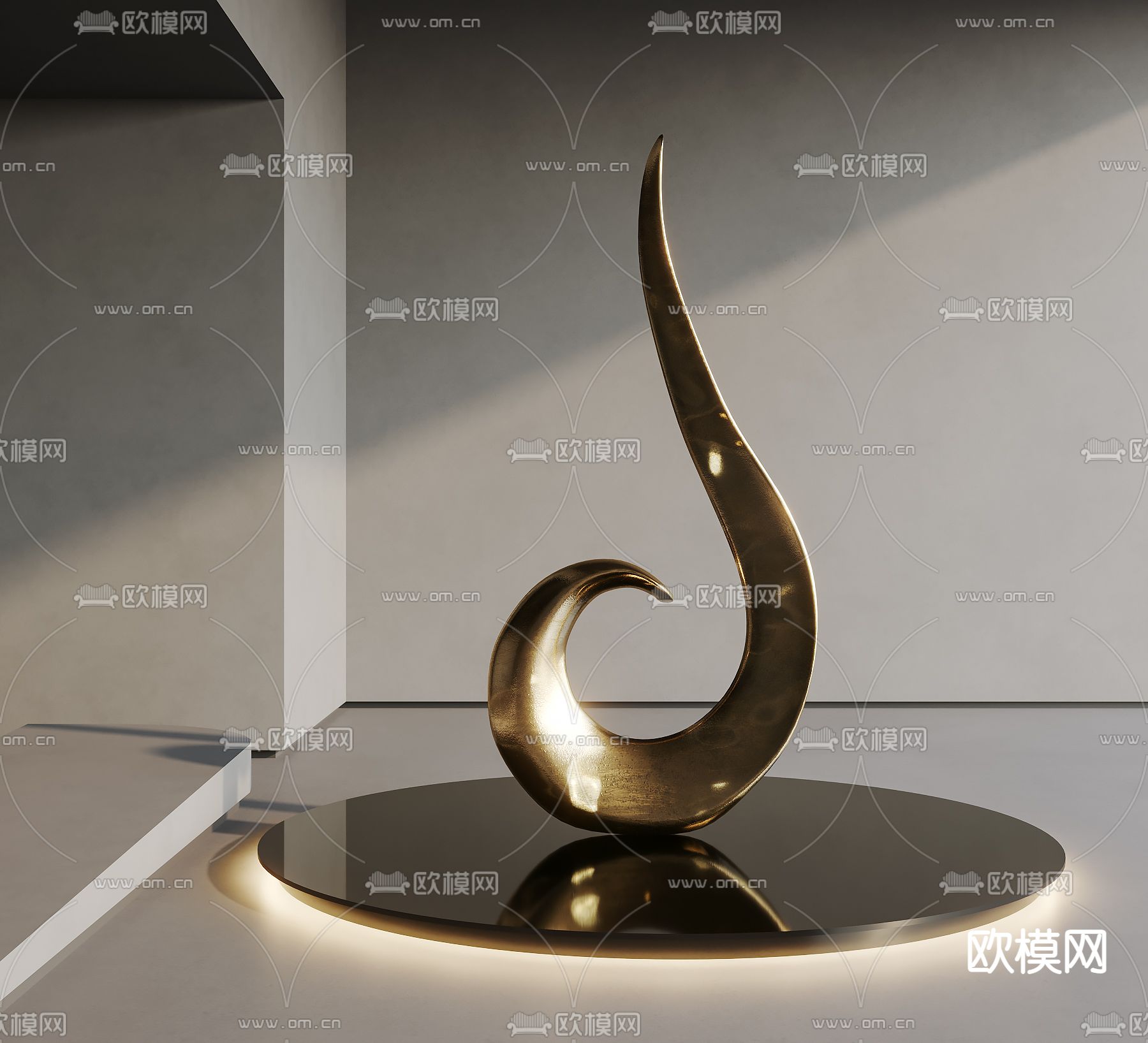 金属雕塑 抽象装置3d模型下载