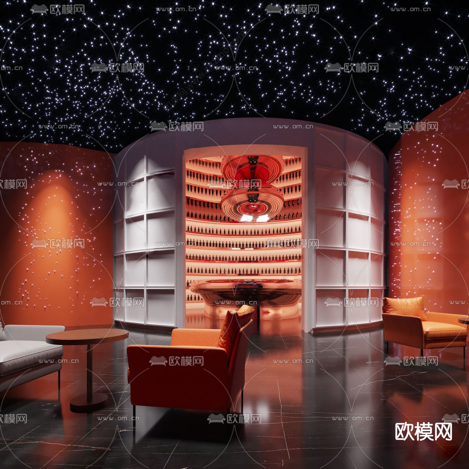 现代星空酒吧su模型下载（渲染图1）