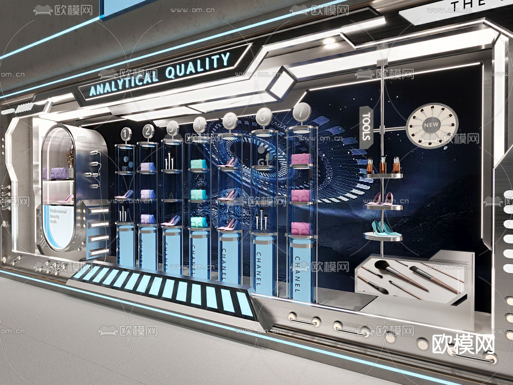 鞋店橱窗 包包店3d模型下载（渲染图2）