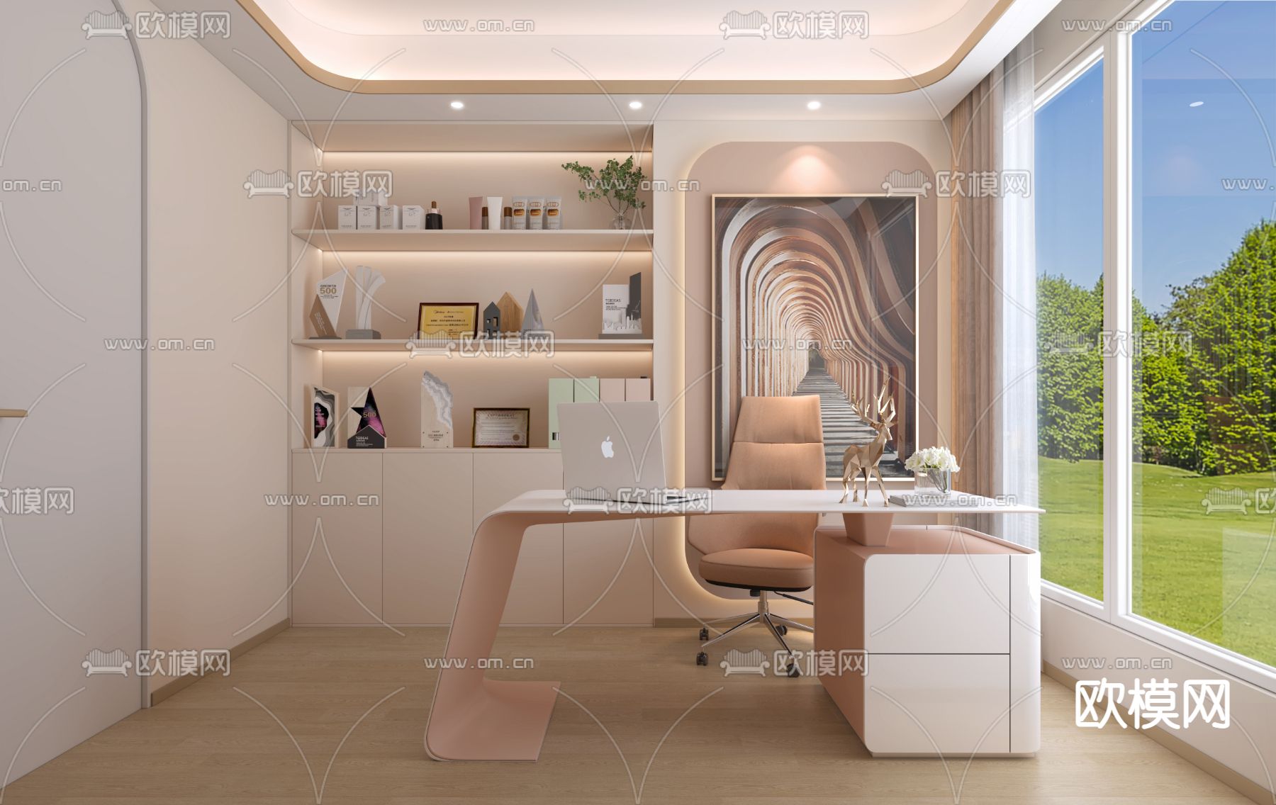 奶油风SPA 护理房3d模型下载（渲染图2）