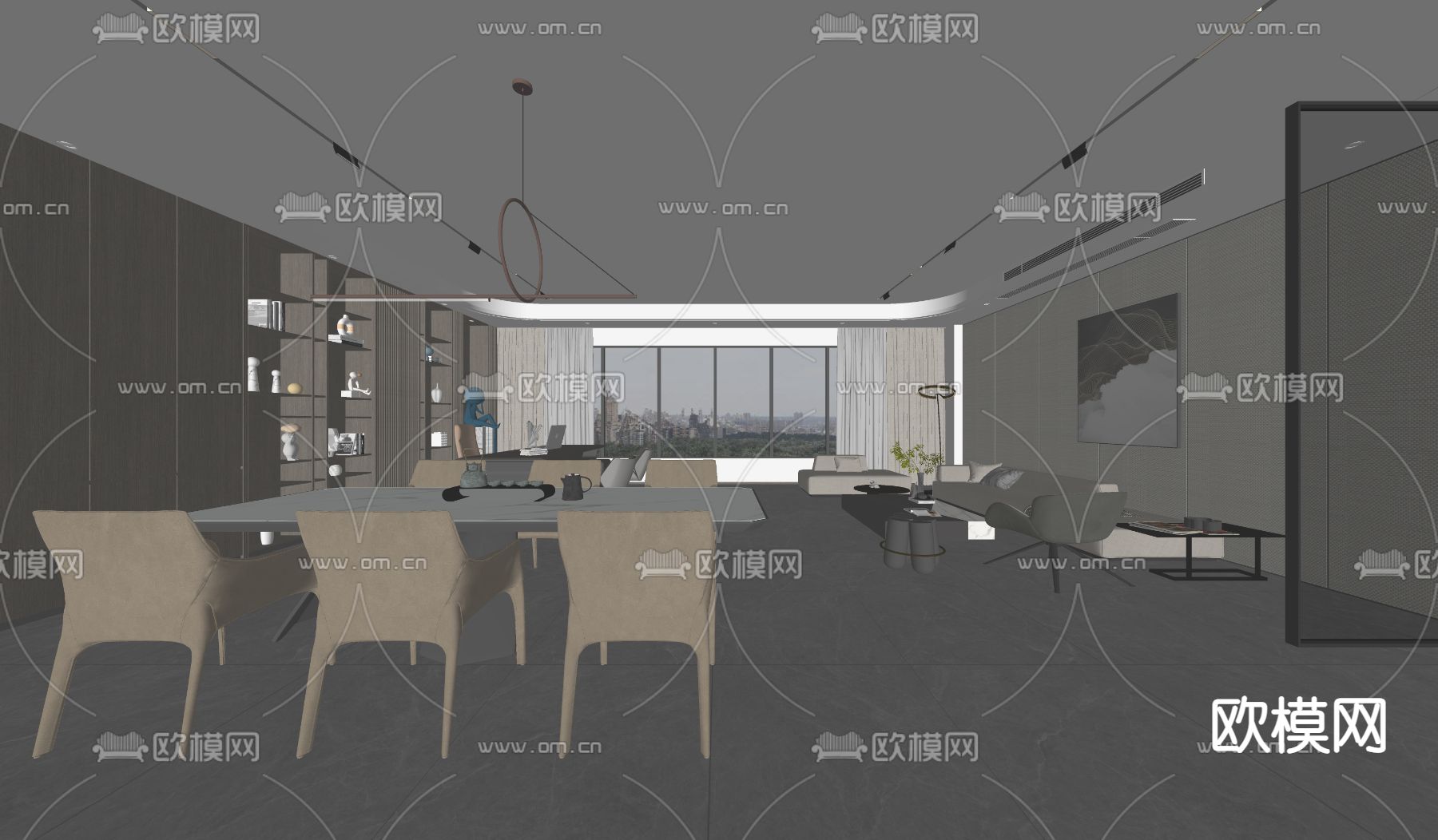 经理办公室su模型下载（渲染图3）