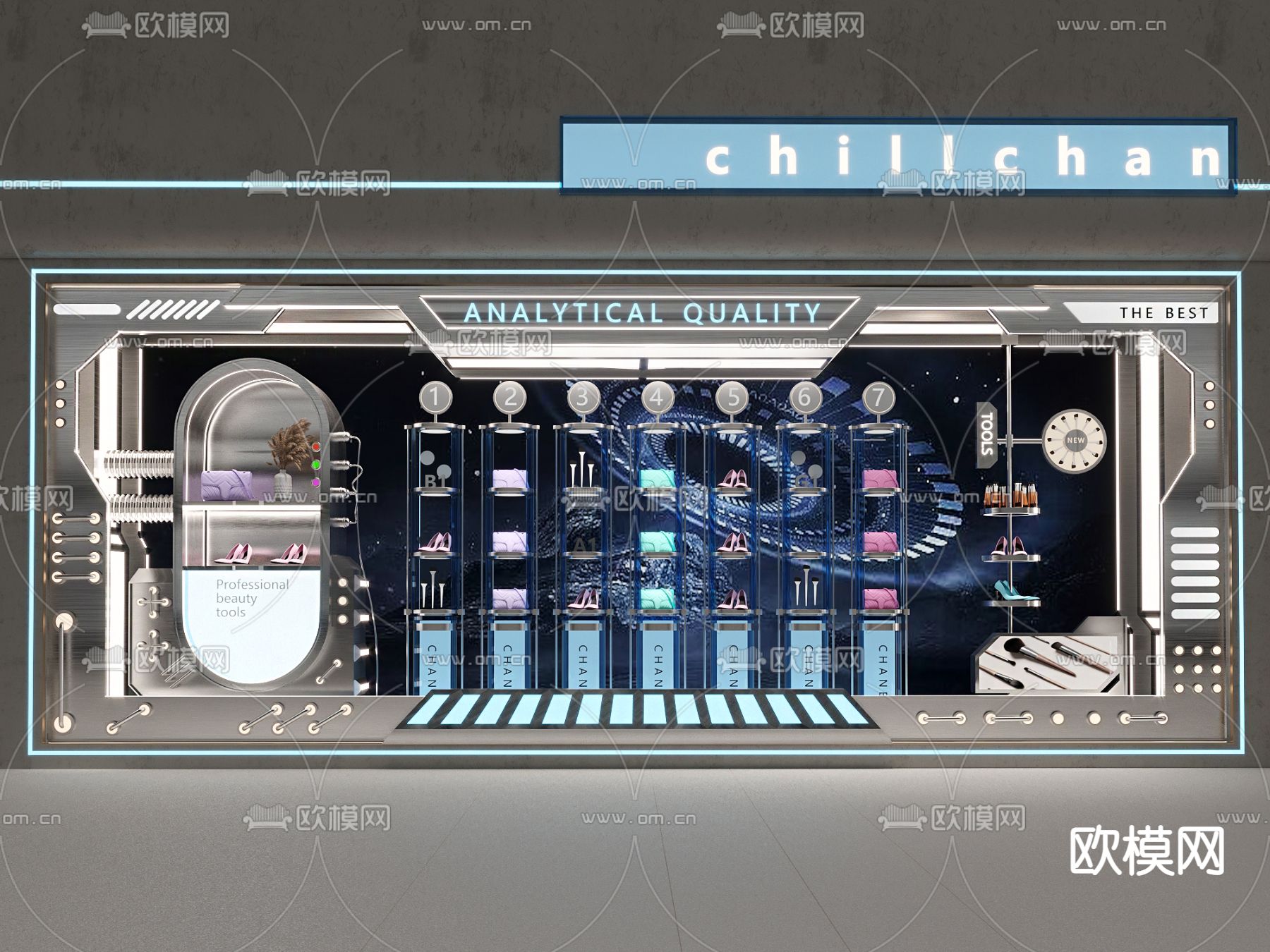 鞋店橱窗 包包店3d模型下载（渲染图1）
