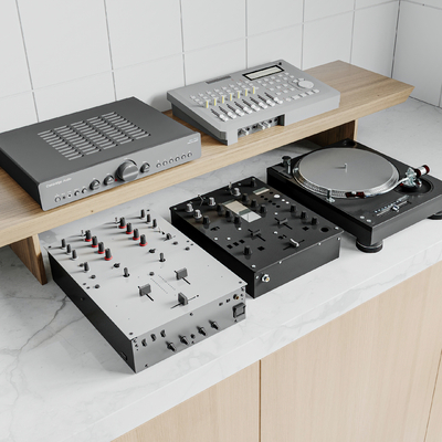  主播音乐声卡 调音设备su模型 