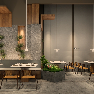  现代火锅店su模型 