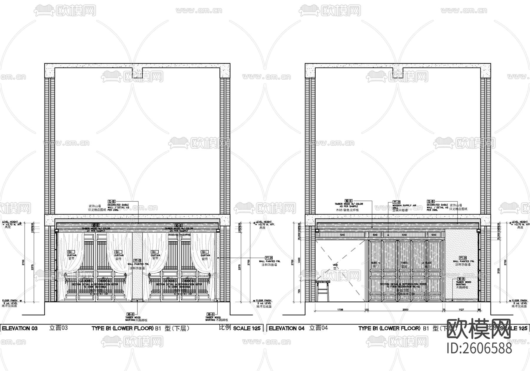 新中式民宿客房样板间cad施工图下载（渲染图8）