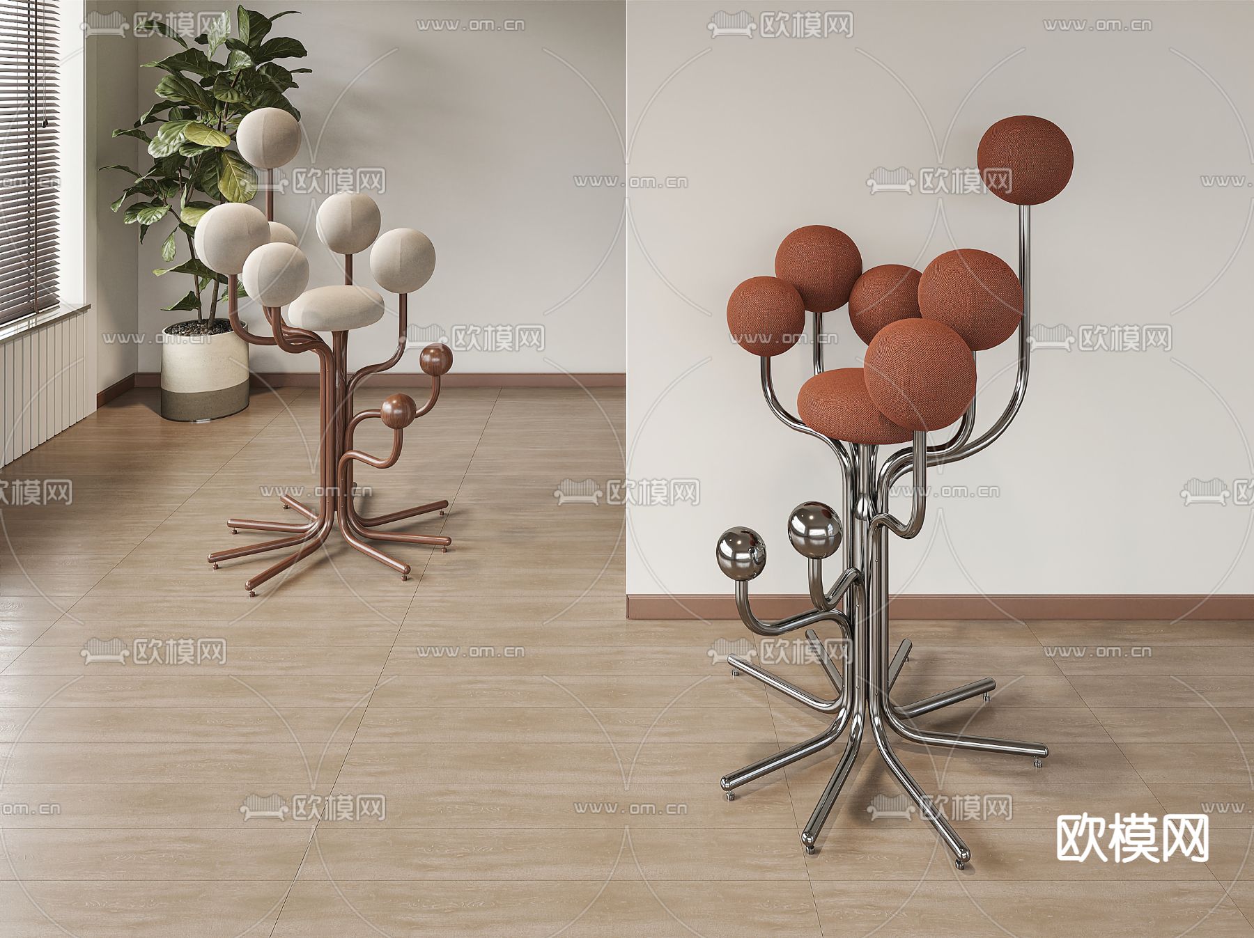 异形吧椅 吧凳3d模型下载