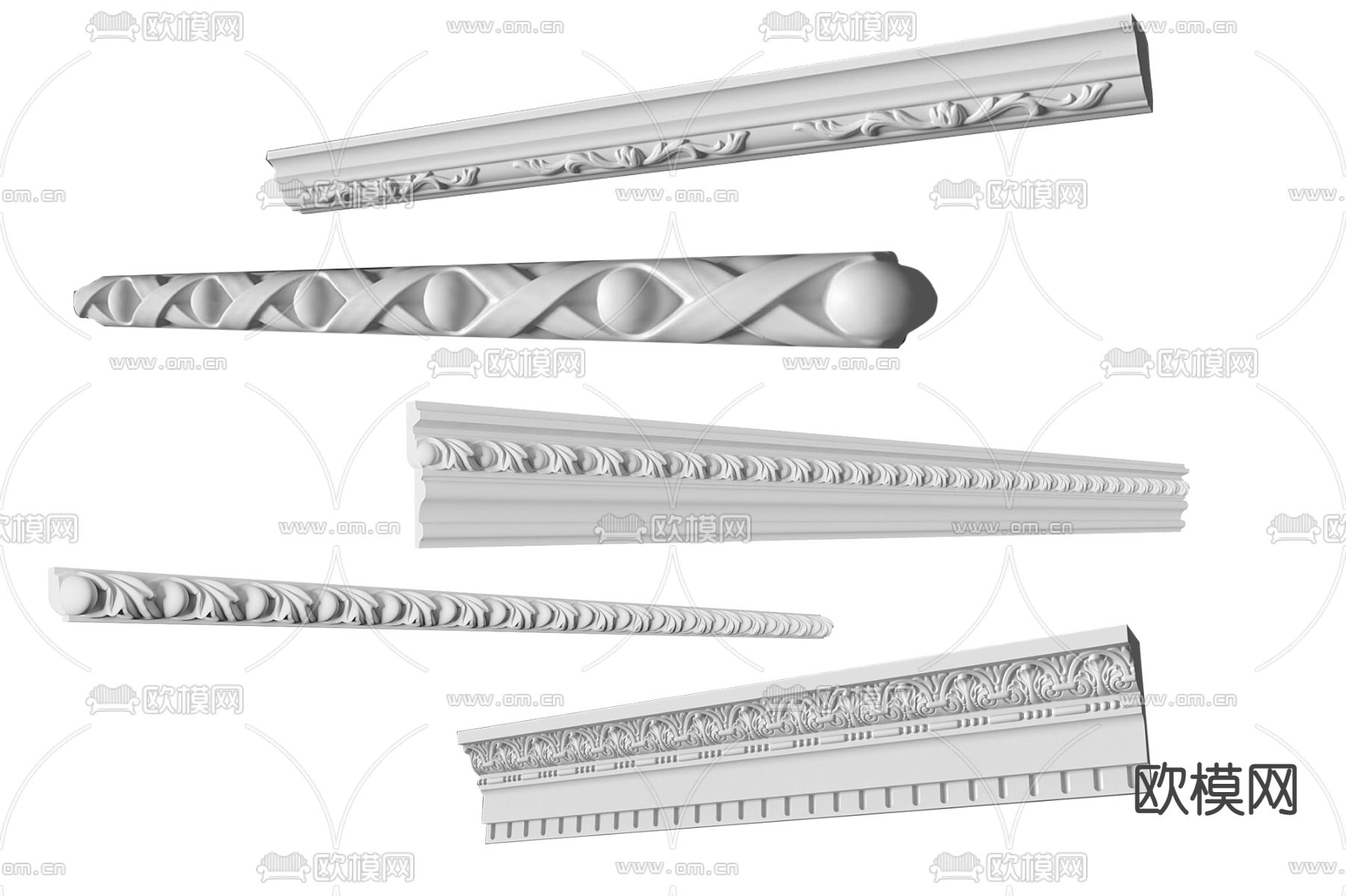 欧式石膏线条 角线3d模型下载