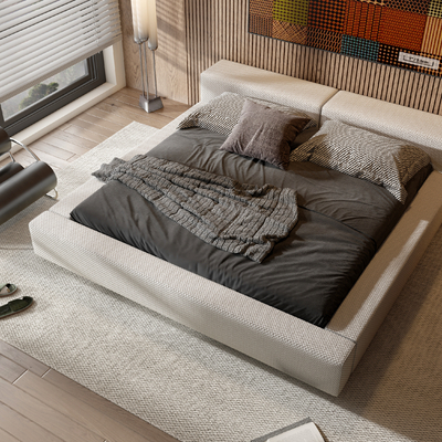  Minotti 双人床su模型 