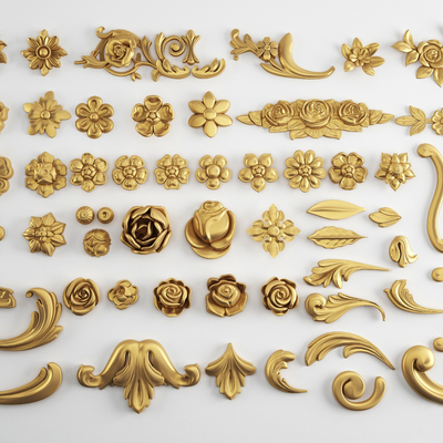  欧式雕花 浮雕角花su模型 