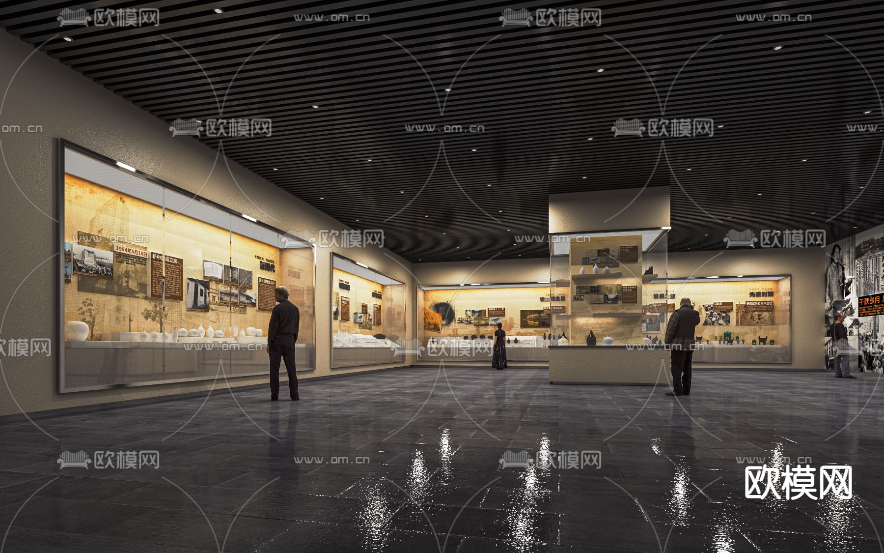 博物馆 展览馆su模型下载（渲染图2）