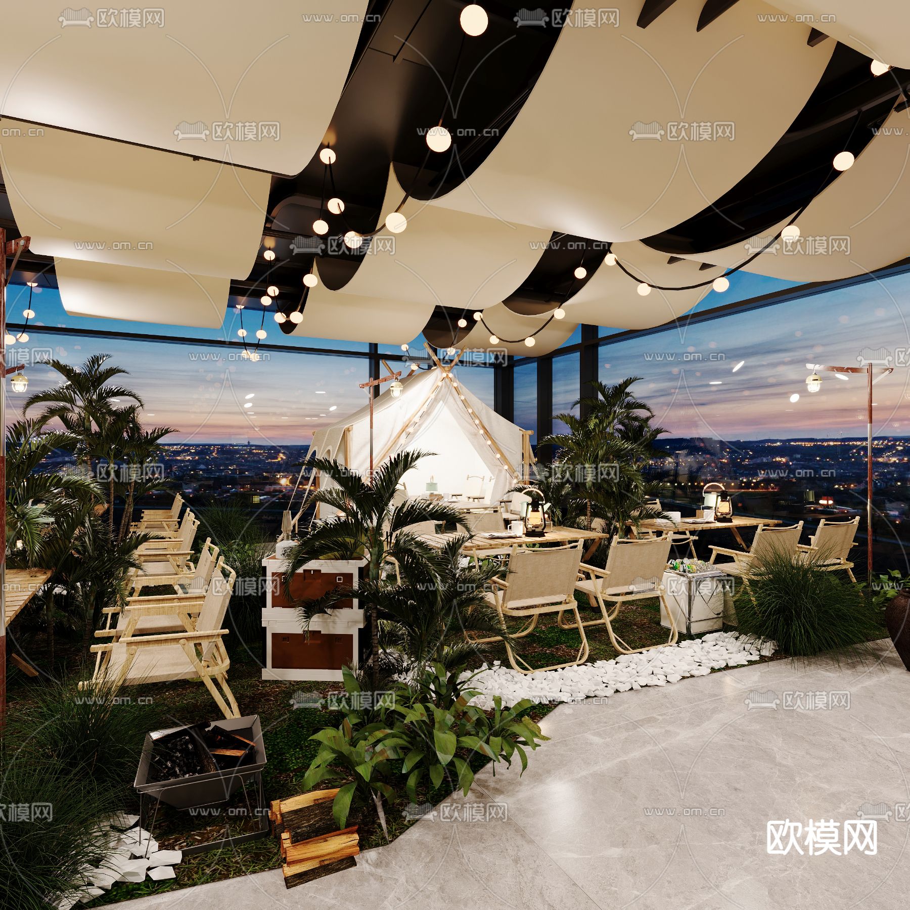 露营酒吧 音乐餐吧3d模型下载（渲染图3）