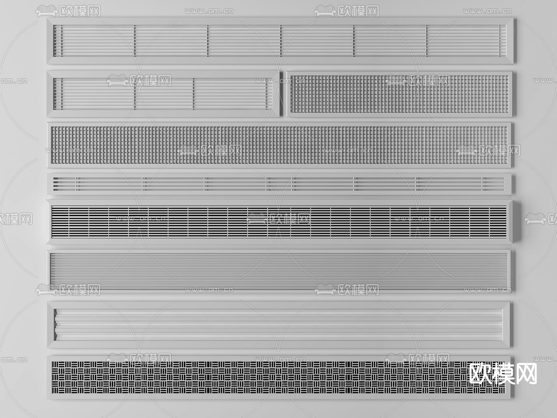 空调百叶 出风口3d模型下载