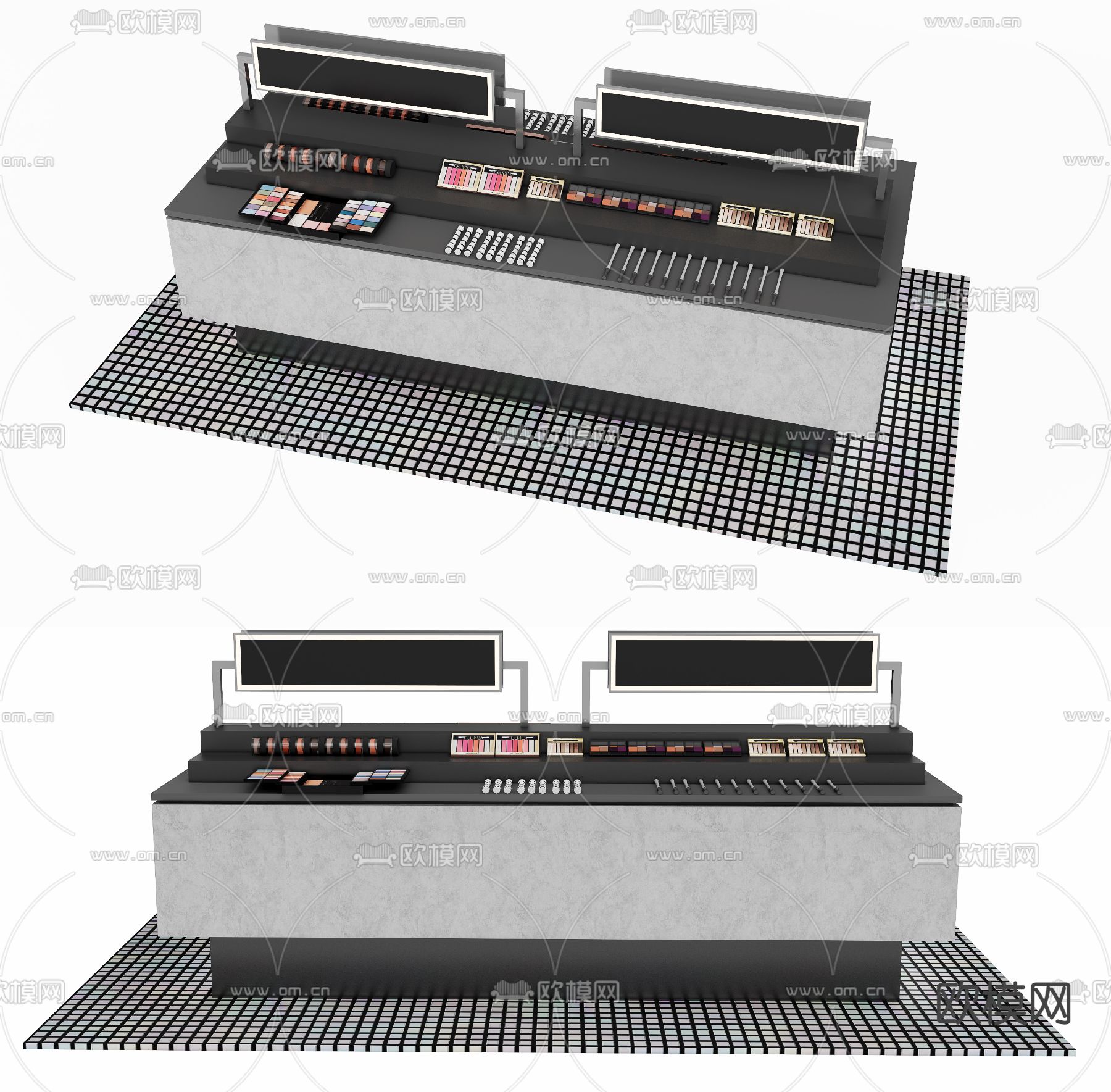 化妆柜 商品柜 展柜su模型下载（渲染图1）
