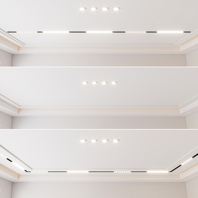  无主灯吊顶 双眼皮吊顶su模型 