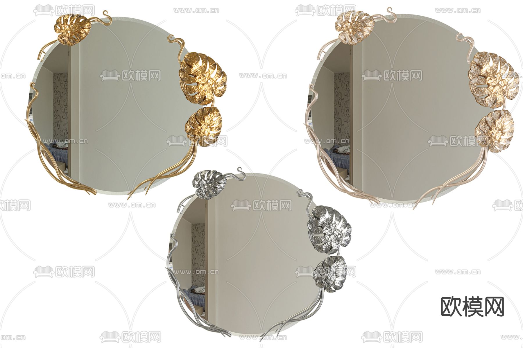 轻奢镜子 装饰镜 化妆镜3d模型下载