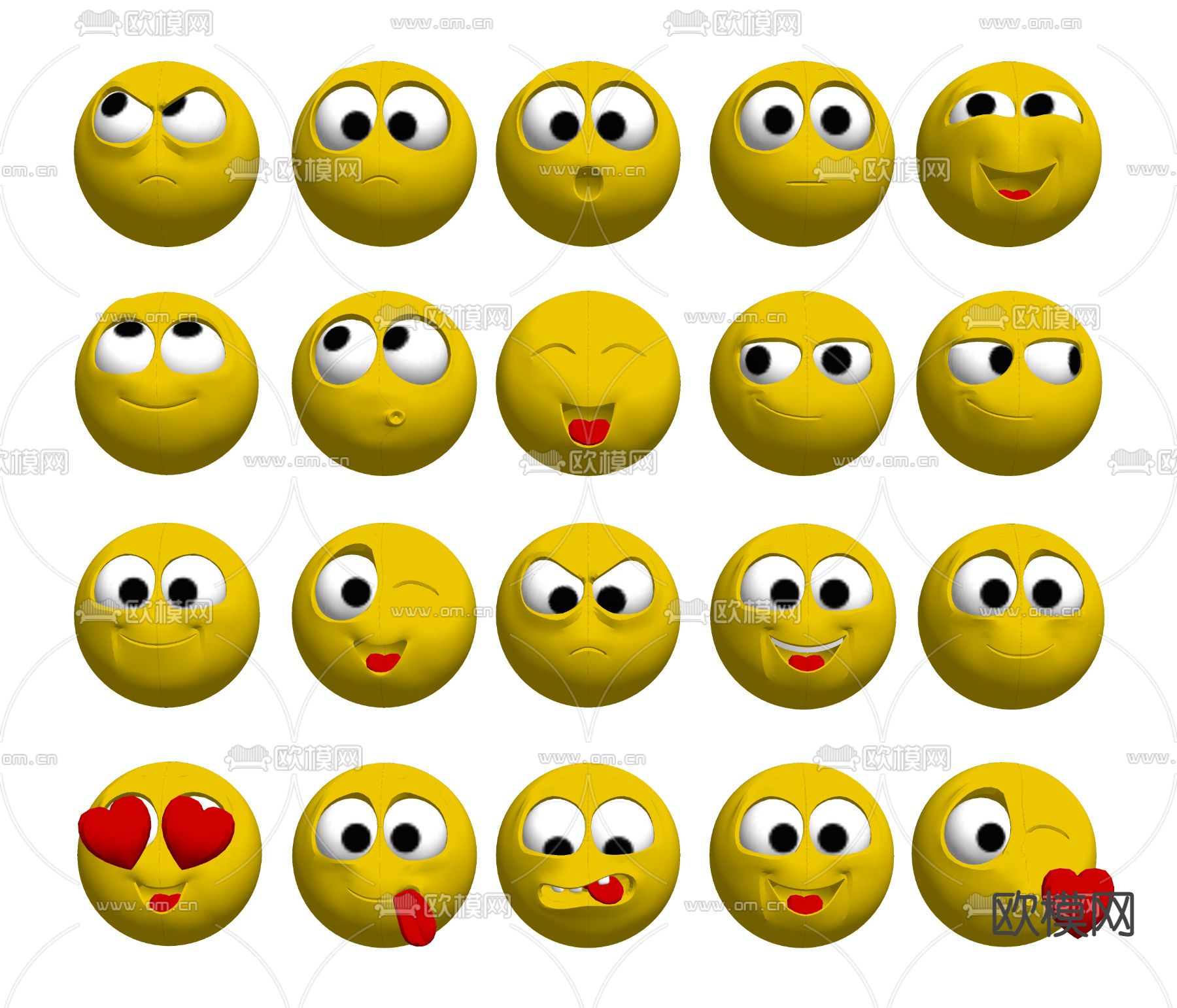 现代表情包 玩偶su模型下载（渲染图2）