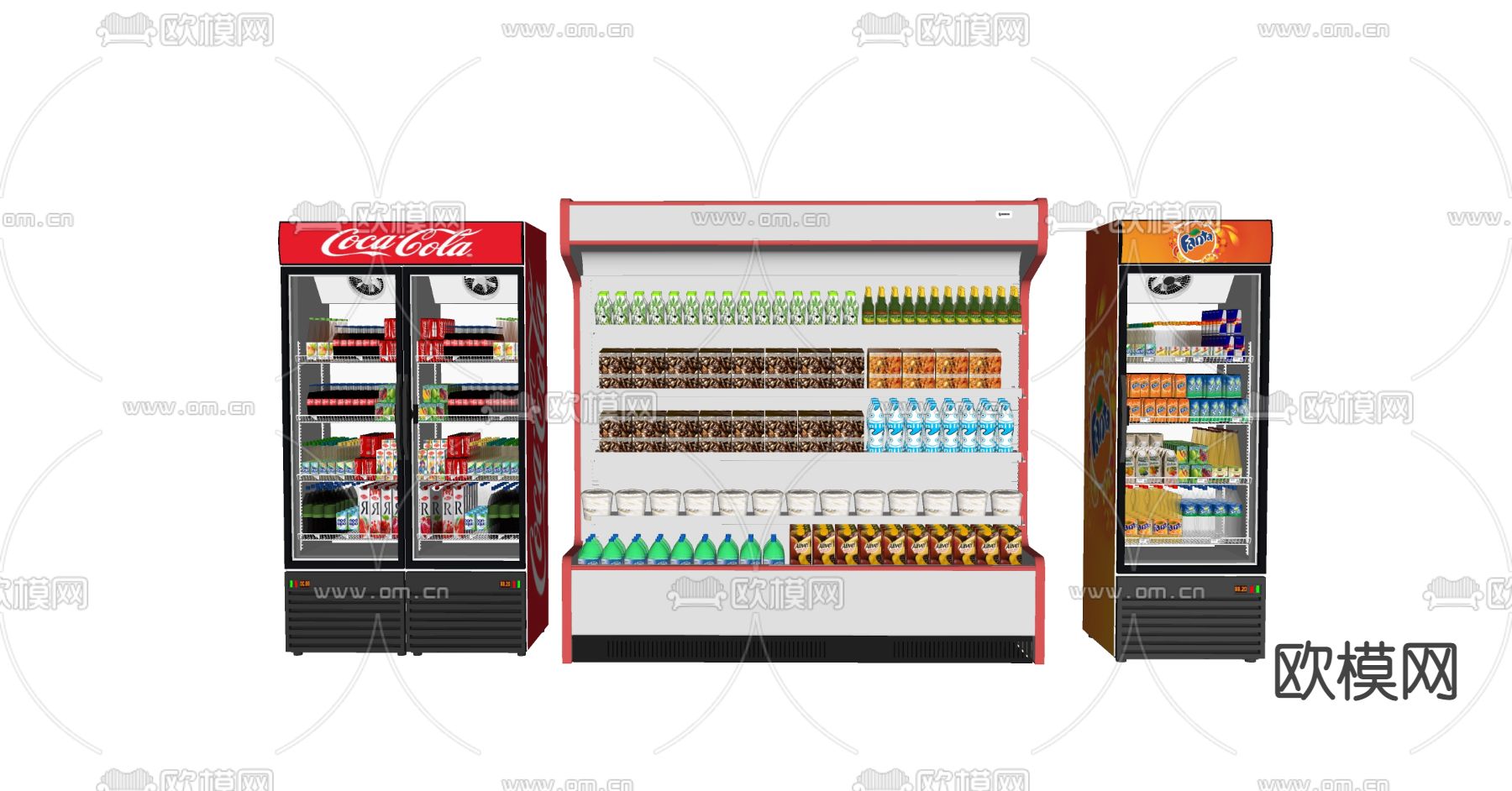 自动售卖机 冰柜 冰箱su模型下载（渲染图2）