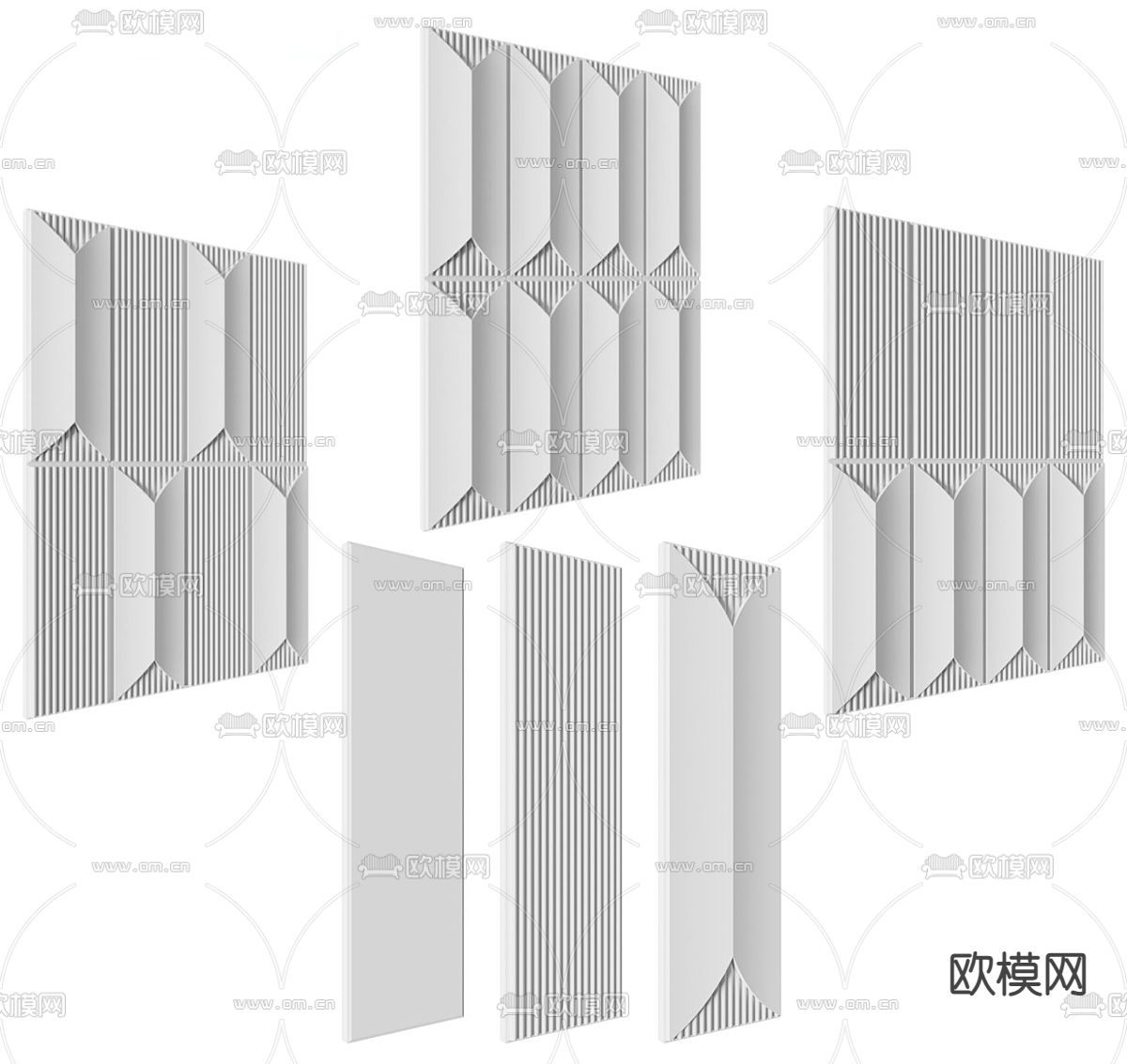 现代墙饰板 造型墙su模型下载（渲染图1）