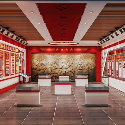  党建文化展厅su模型 