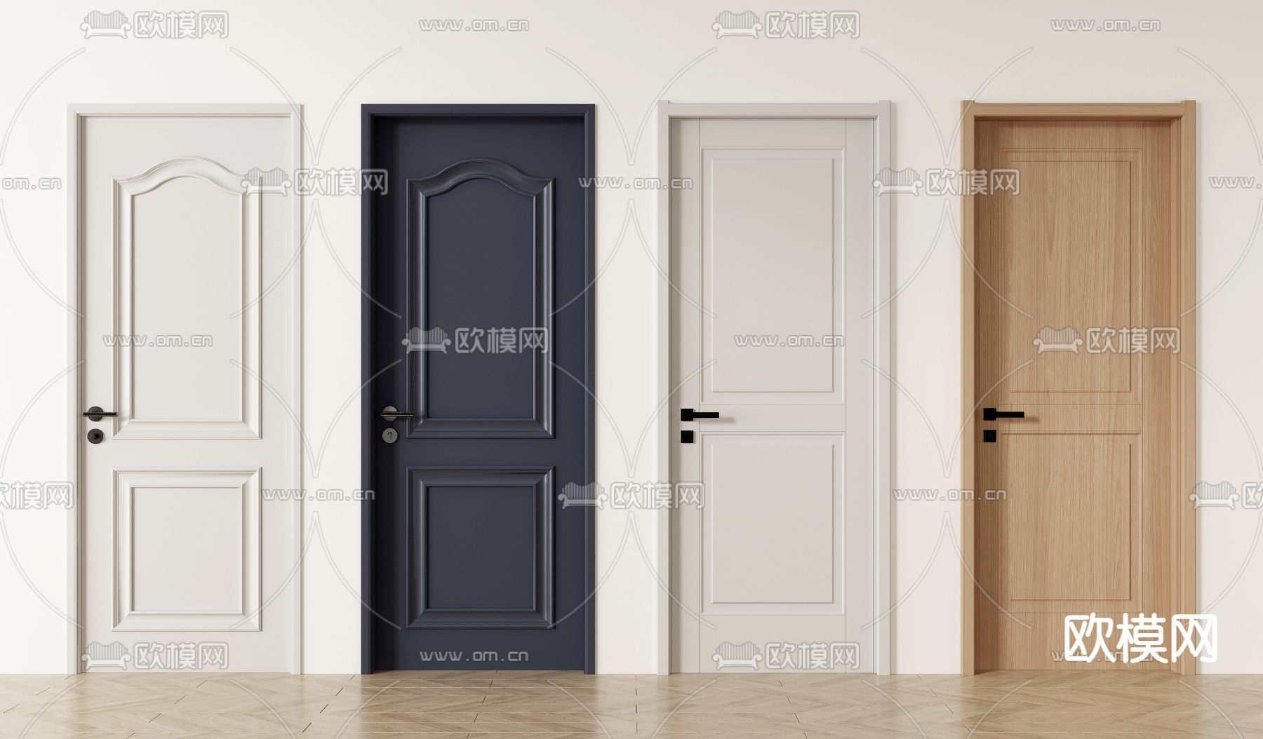 法式房门 单开门su模型下载_ID14055864_sketchup模型下载-欧模网