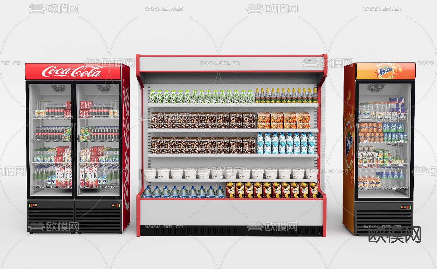 自动售卖机 冰柜 冰箱su模型下载（渲染图1）