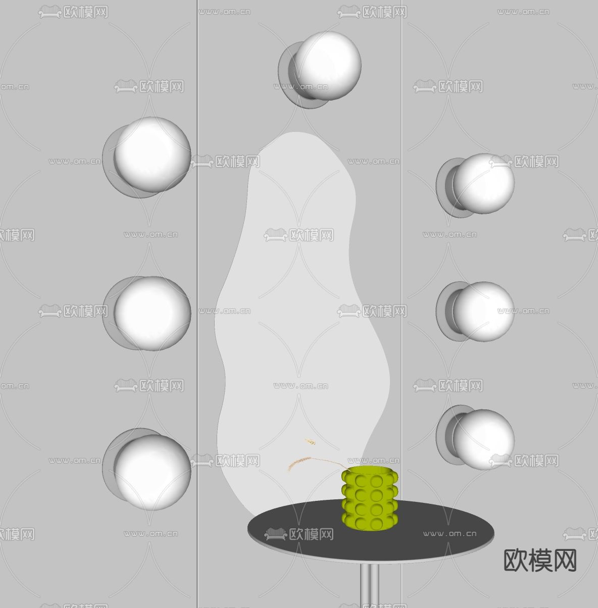 FLOS 球形壁灯su模型下载（渲染图2）