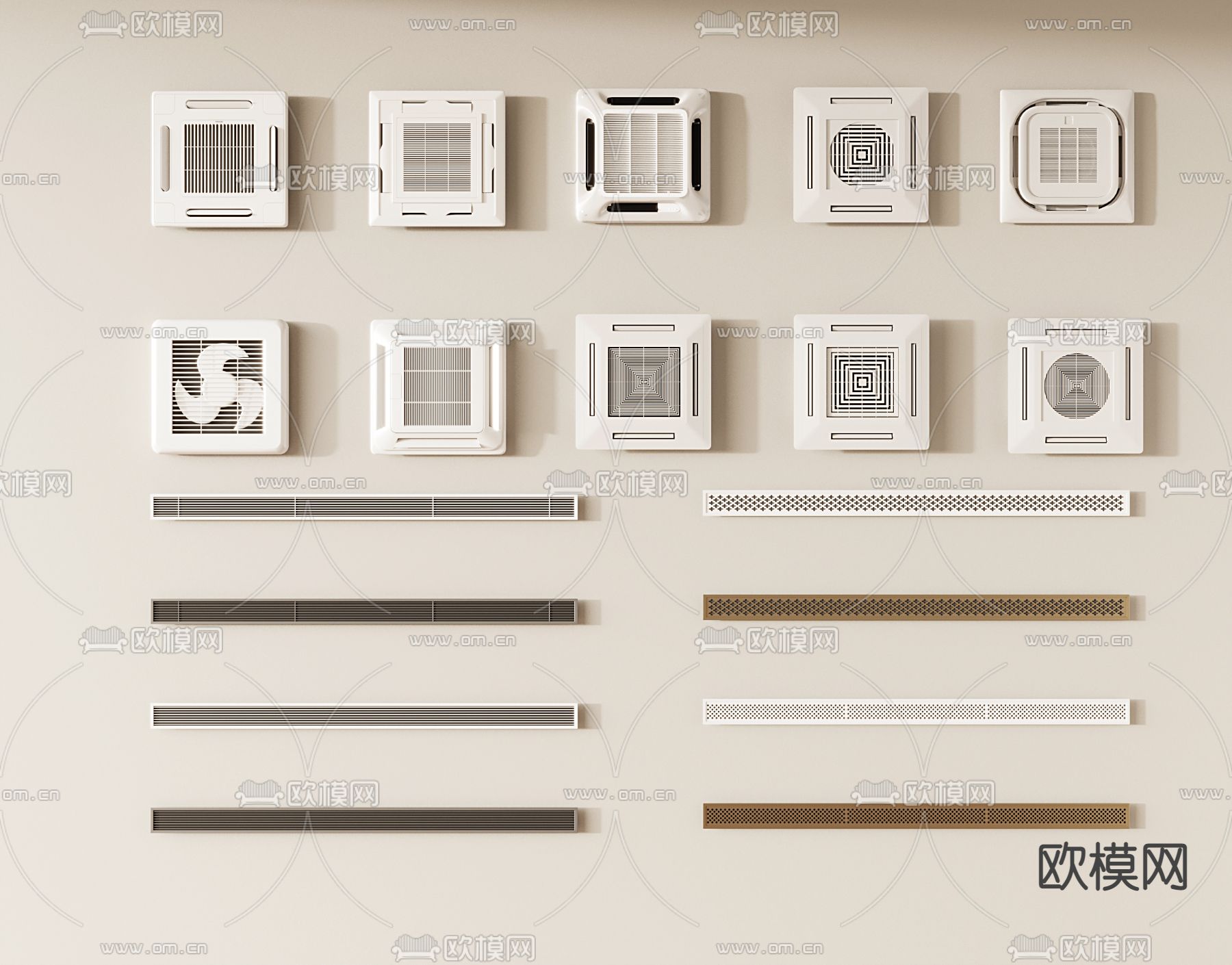 中央空调 出风口 天花机3d模型下载