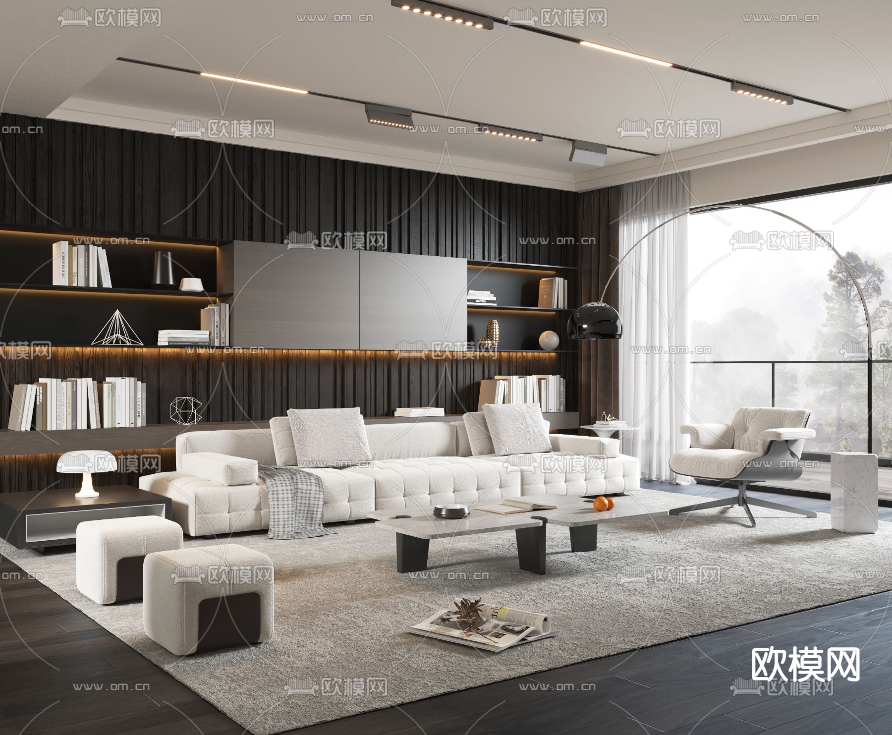 Minotti 组合沙发3d模型下载（渲染图1）