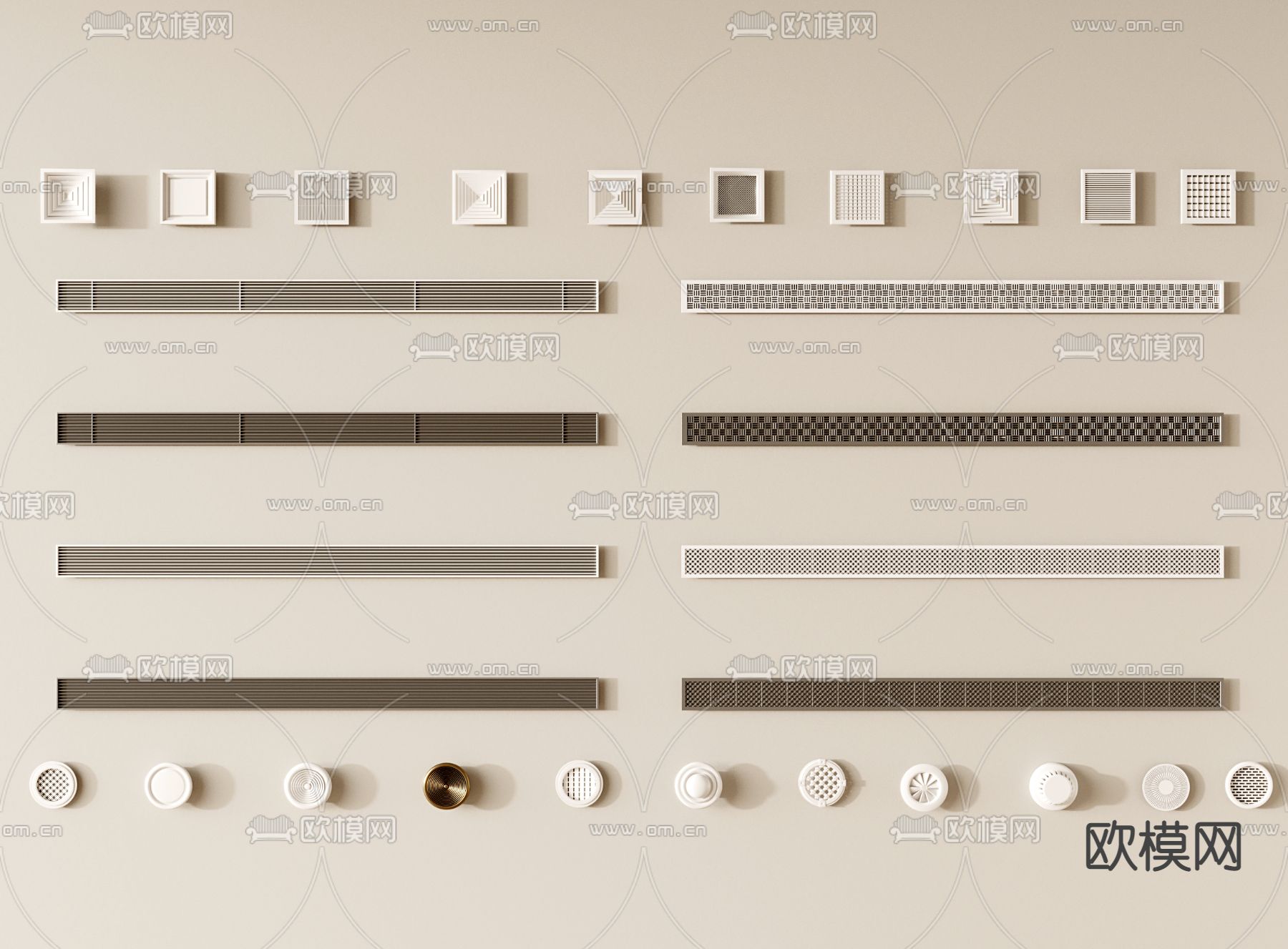 出风口 排气扇3d模型下载