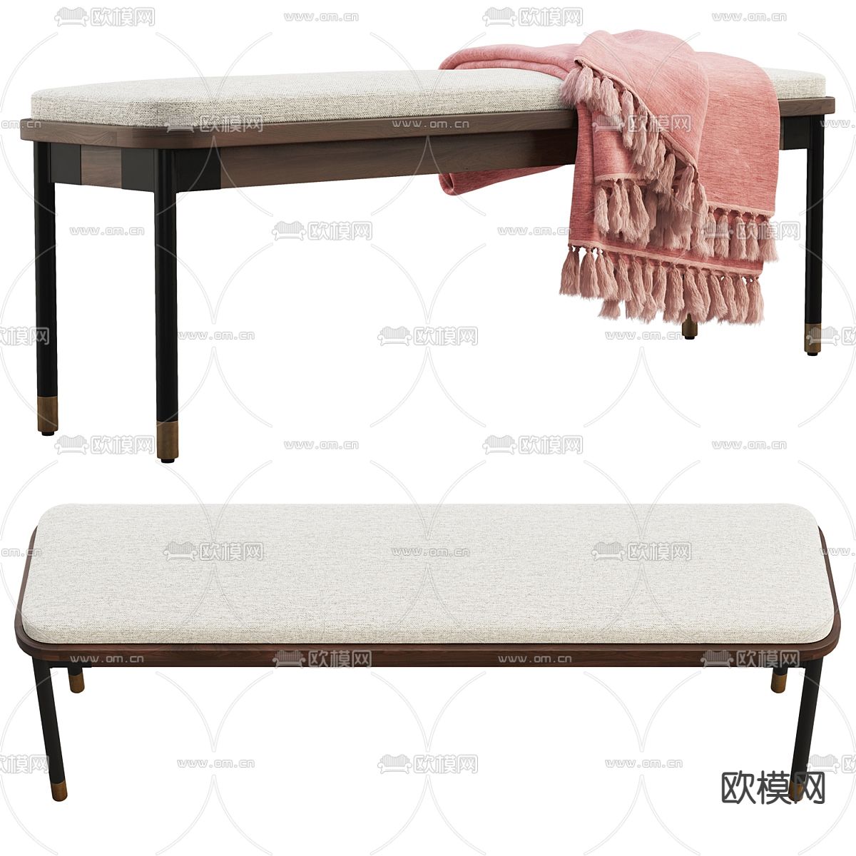 沙发凳 长凳 凳子3d模型下载（渲染图2）