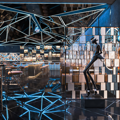  现代清吧 酒吧su模型 