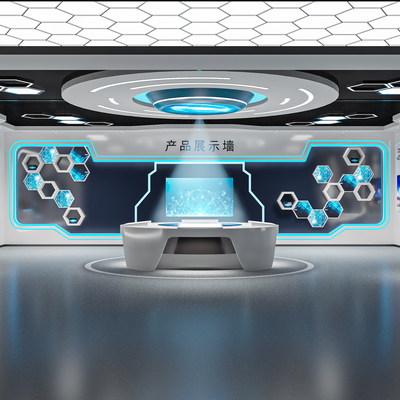  公司展厅 产品展台su模型 