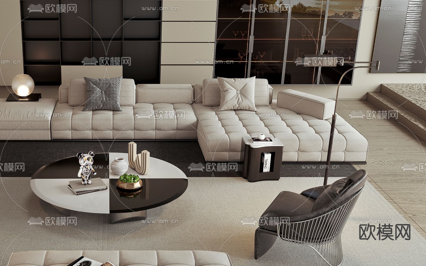 Minotti 米洛提 组合沙发3d模型下载_ID14059168_3dmax免费模型-欧模网