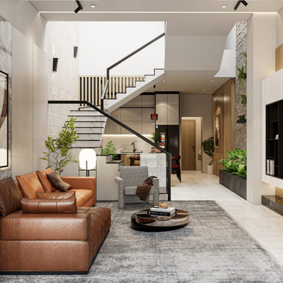  现代复式客餐厅su模型 