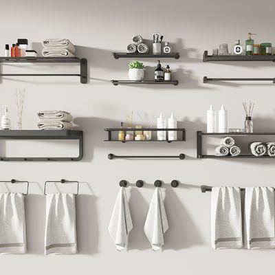  卫浴小件 毛巾架su模型 