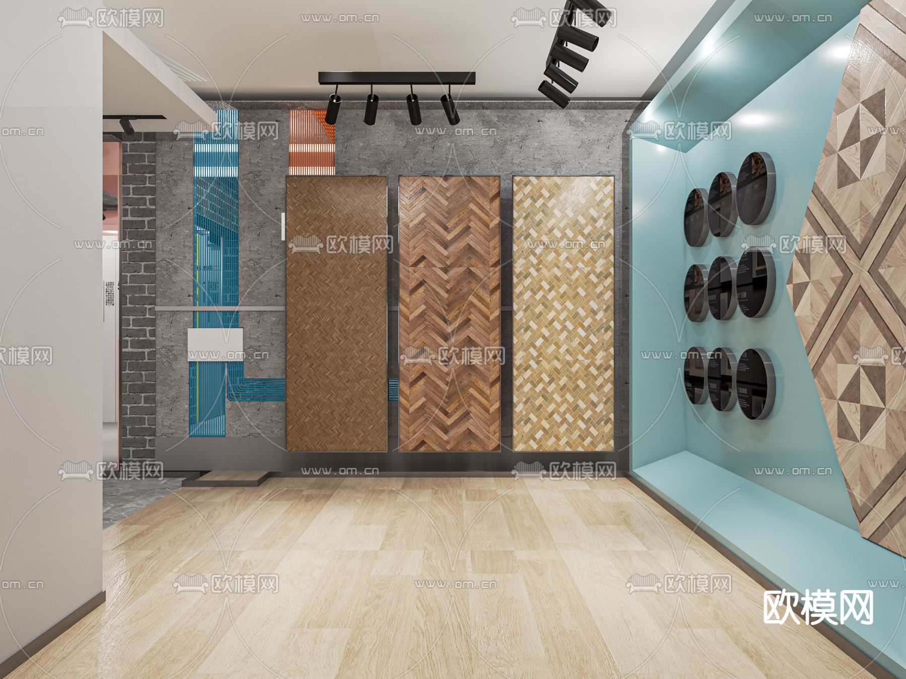 水电工艺展厅 全屋定制展厅su模型下载（渲染图1）