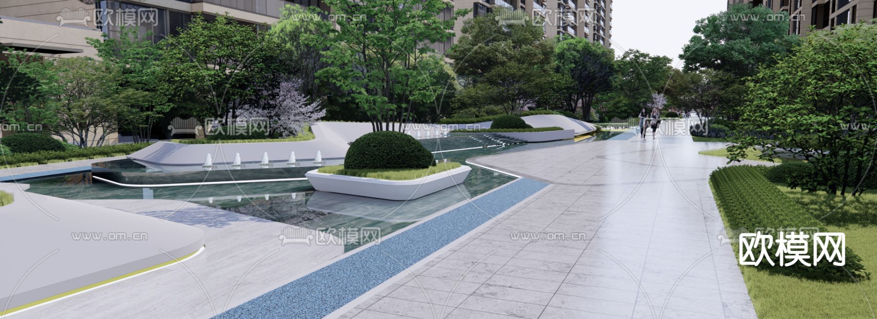 大区花园鸟瞰su模型下载（渲染图3）