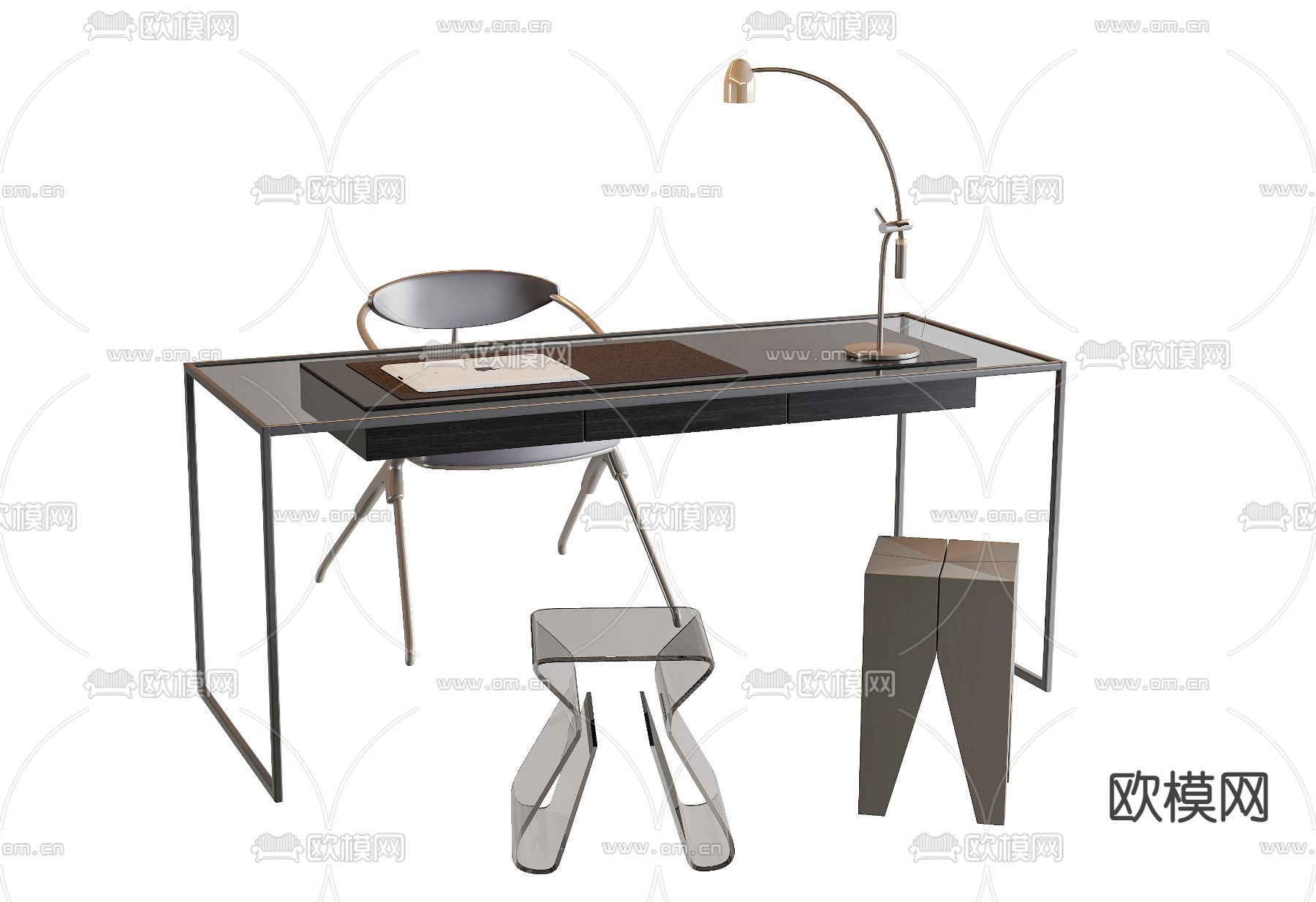书桌 电脑桌 写字台3d模型下载