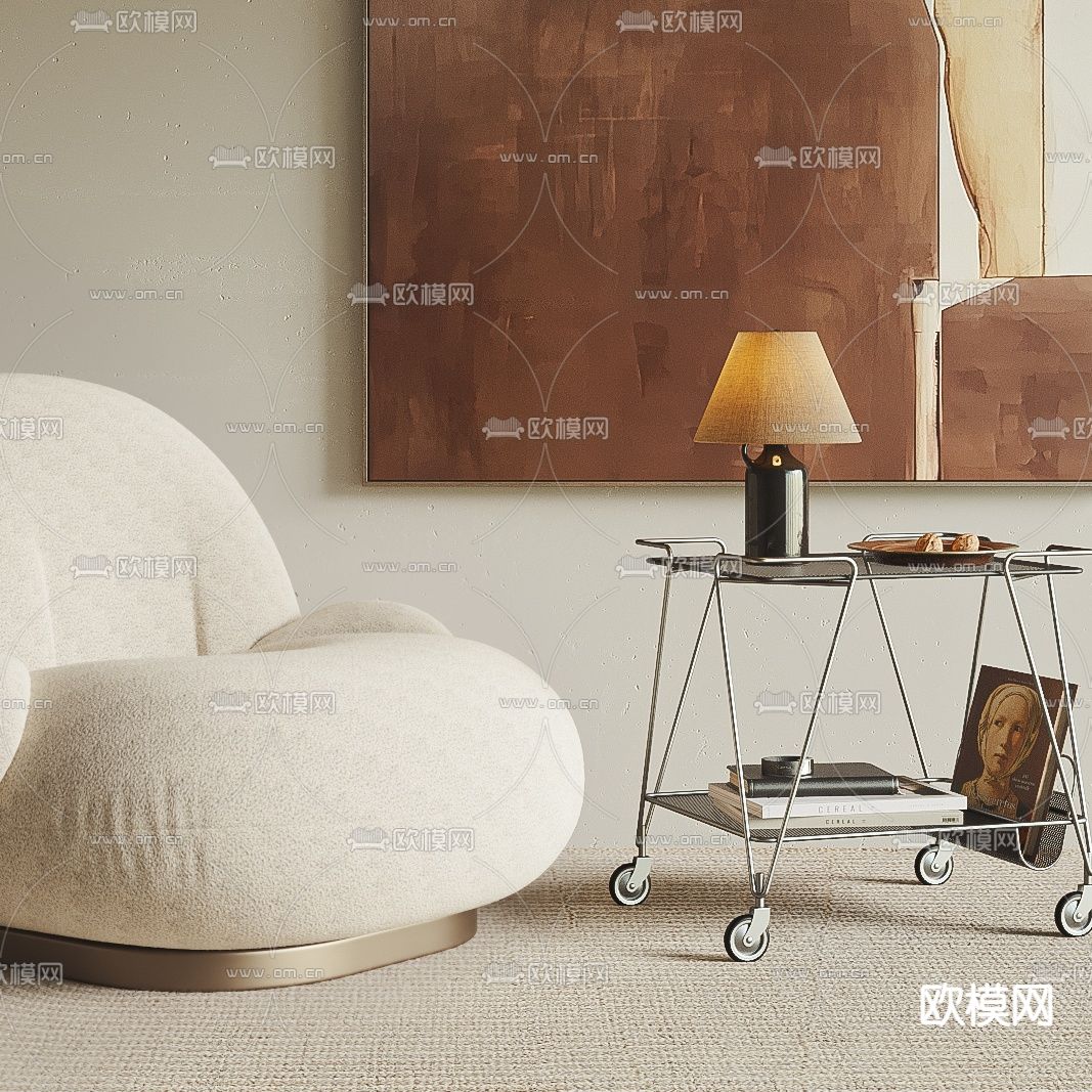 GUBI 侘寂沙发 单人沙发3d模型下载（渲染图2）