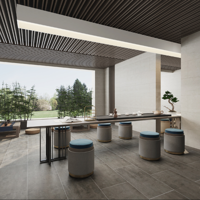  现代茶楼su模型 