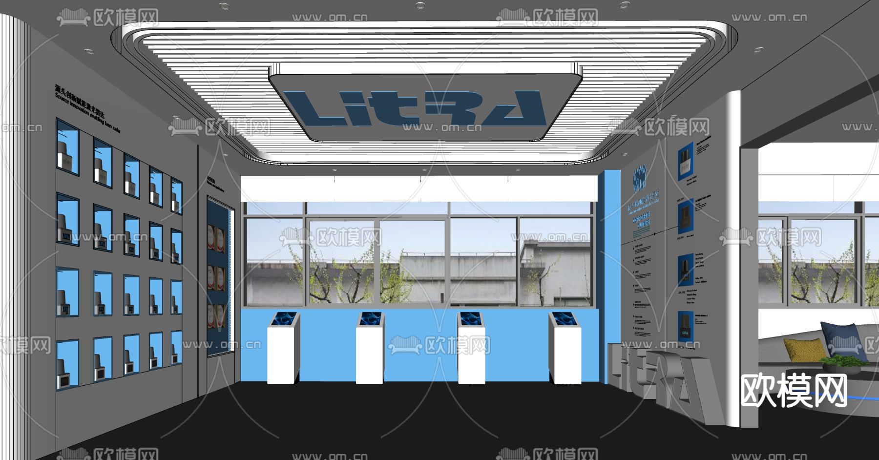 公司企业展厅su模型下载（渲染图2）