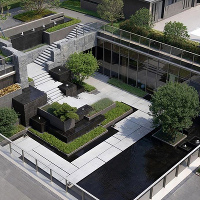  现代售楼处鸟瞰su模型 