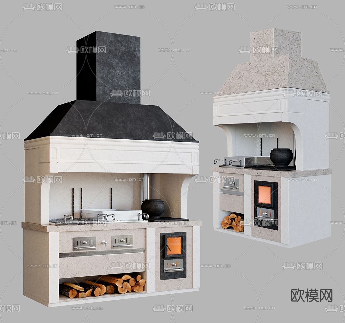 简欧烧烤炉su模型下载（渲染图1）