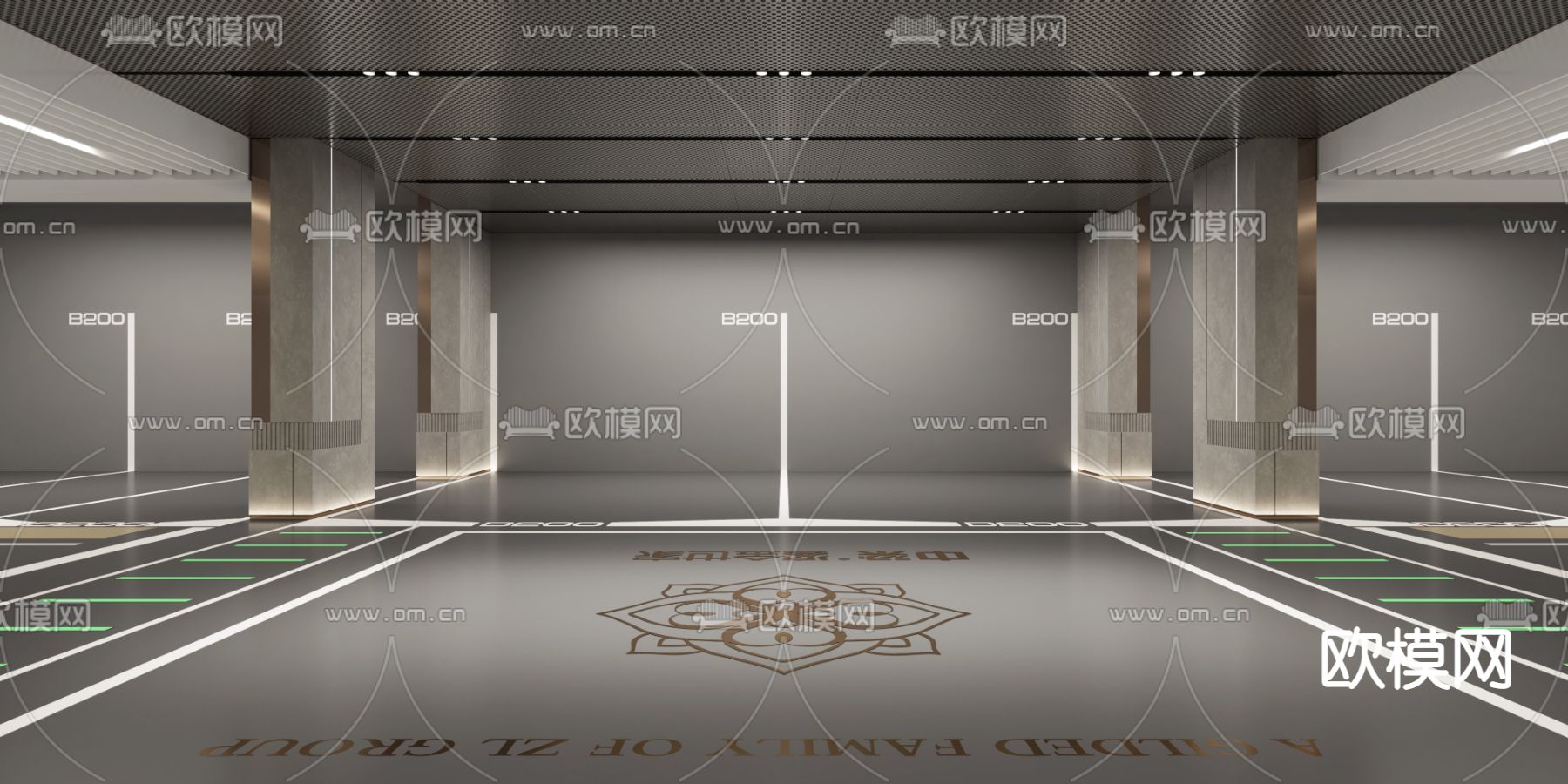 地下停车场su模型下载（渲染图4）