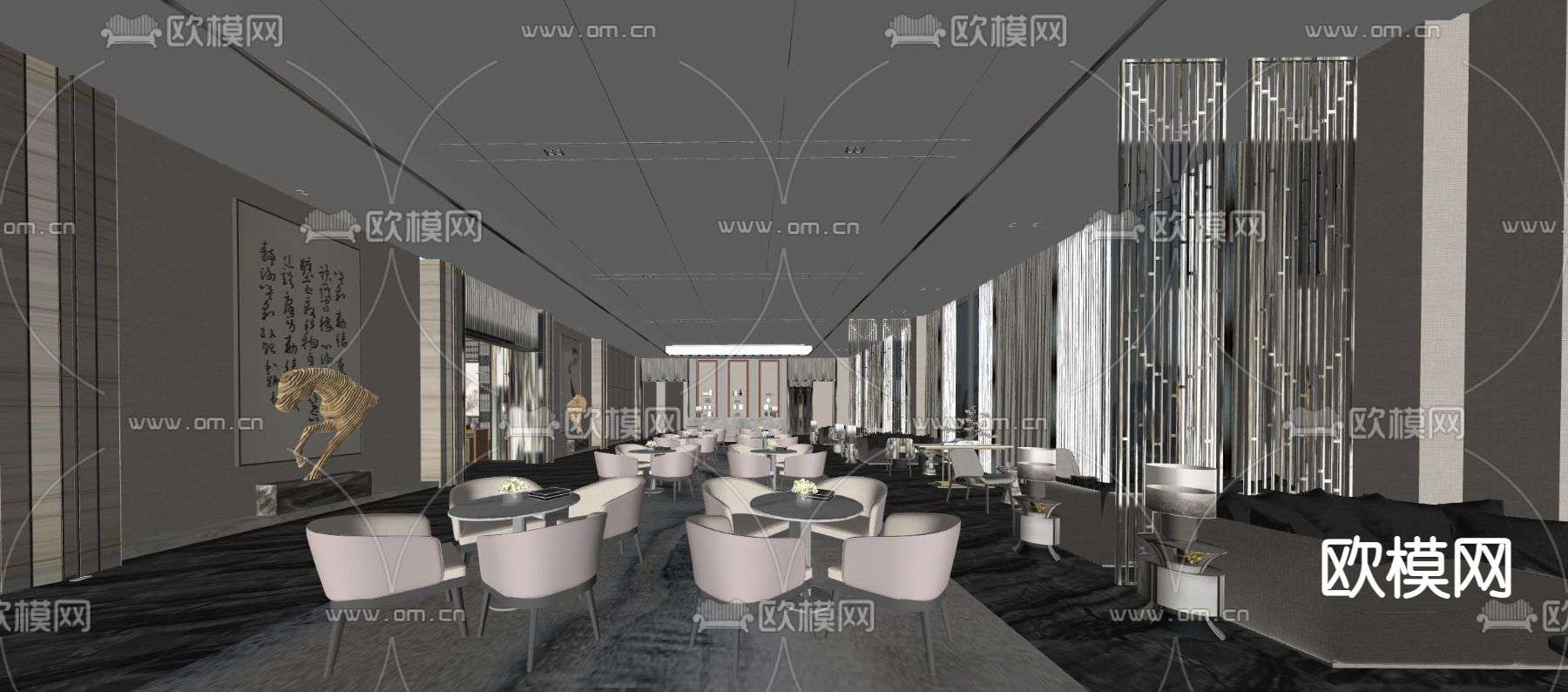 现代售楼处 洽谈区su模型下载（渲染图2）